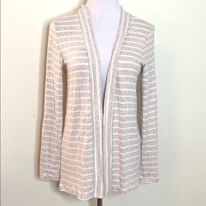 Mix by 41 Hawthorn Tan & White Stripes Cardigan